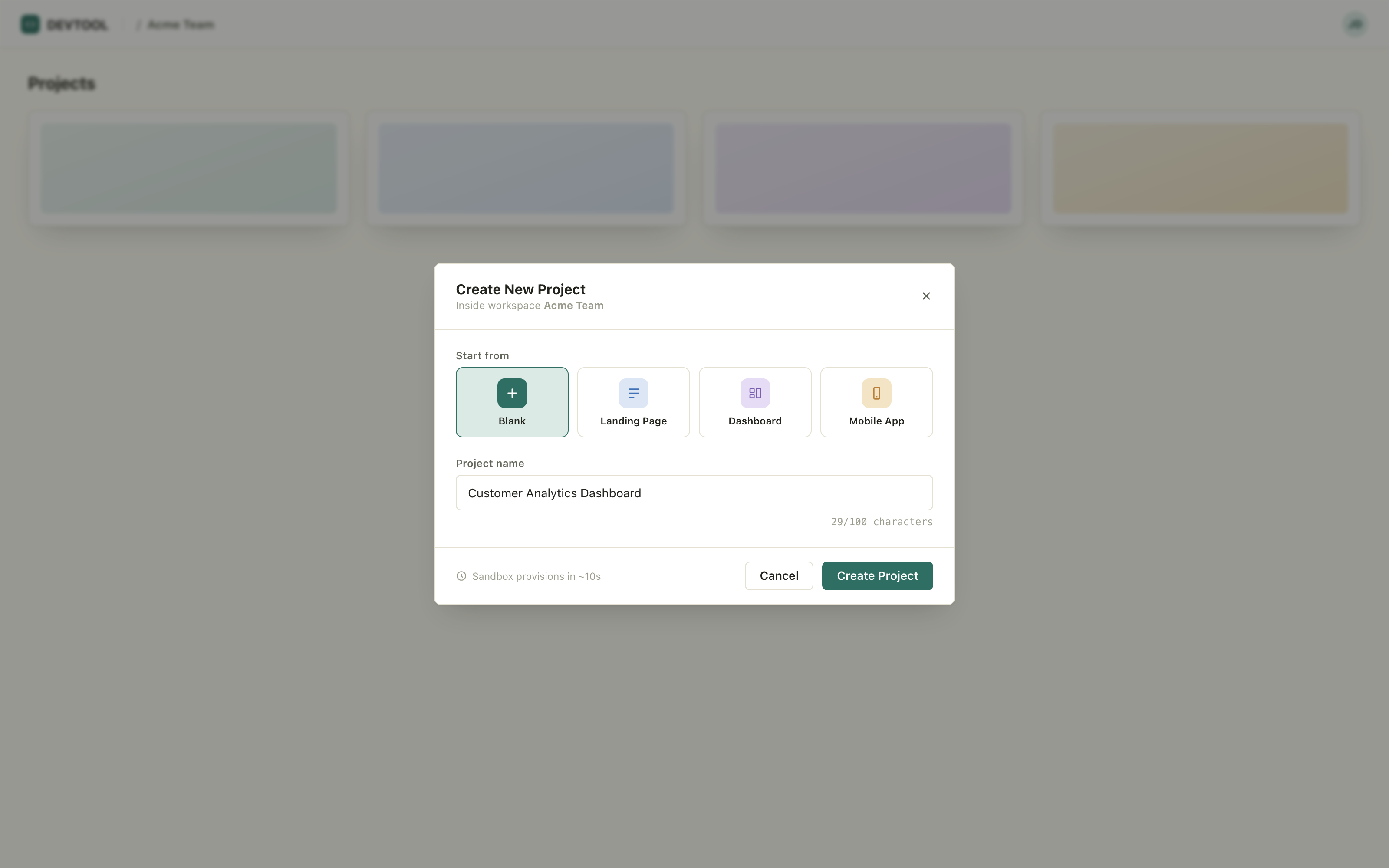 Create project