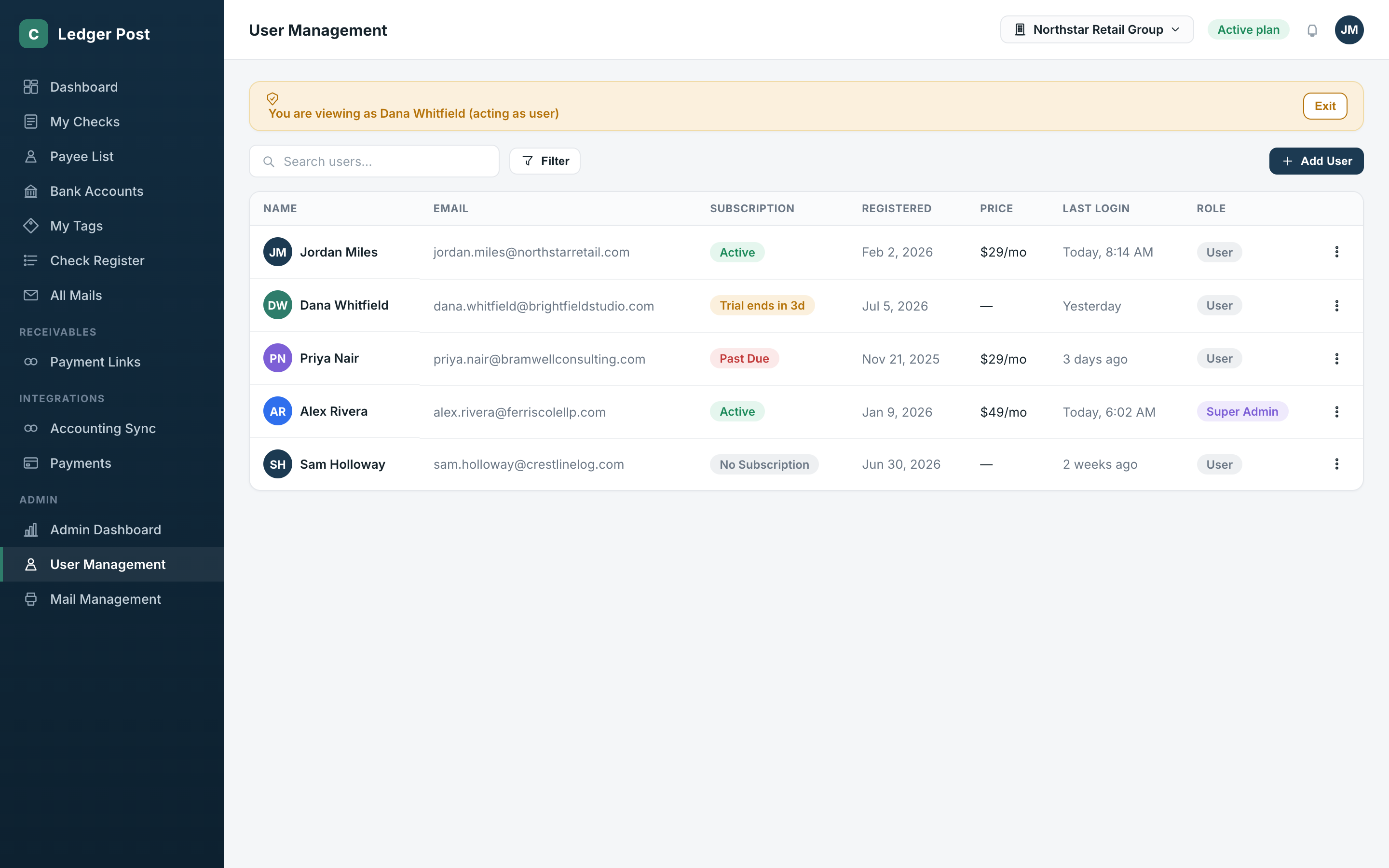 User management